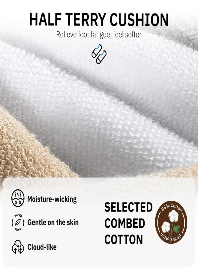 CLOSEMATE No Show Ankle Socks for Women Cushioned Low Cut Non Slip with Silicone Grips 6 Pairs(6White, Size S) - Image 4